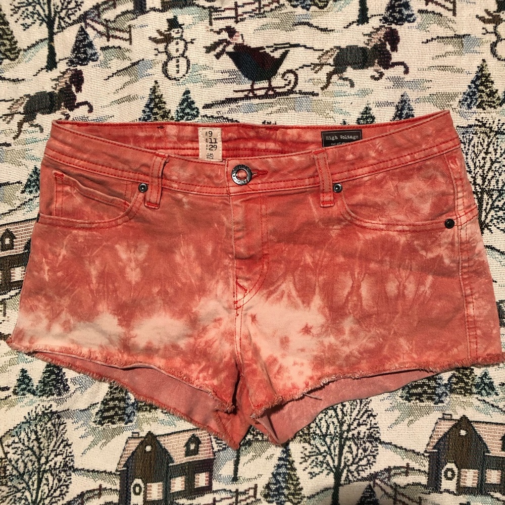 COPY - Volcom High Voltage Cut Off Fit Jean Shorts Womens Size 29 Red and White